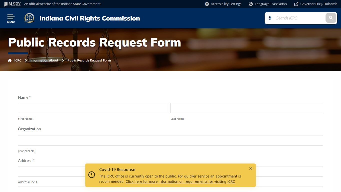 ICRC: Public Records Request Form